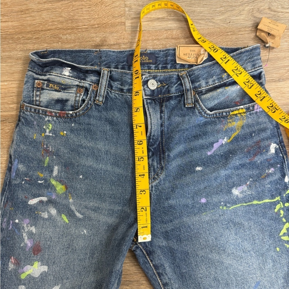 Polo Ralph Lauren Boys' Paint Splatter Sullivan Slim Denim Shorts Size 16-18 NWT - Picture 8 of 10